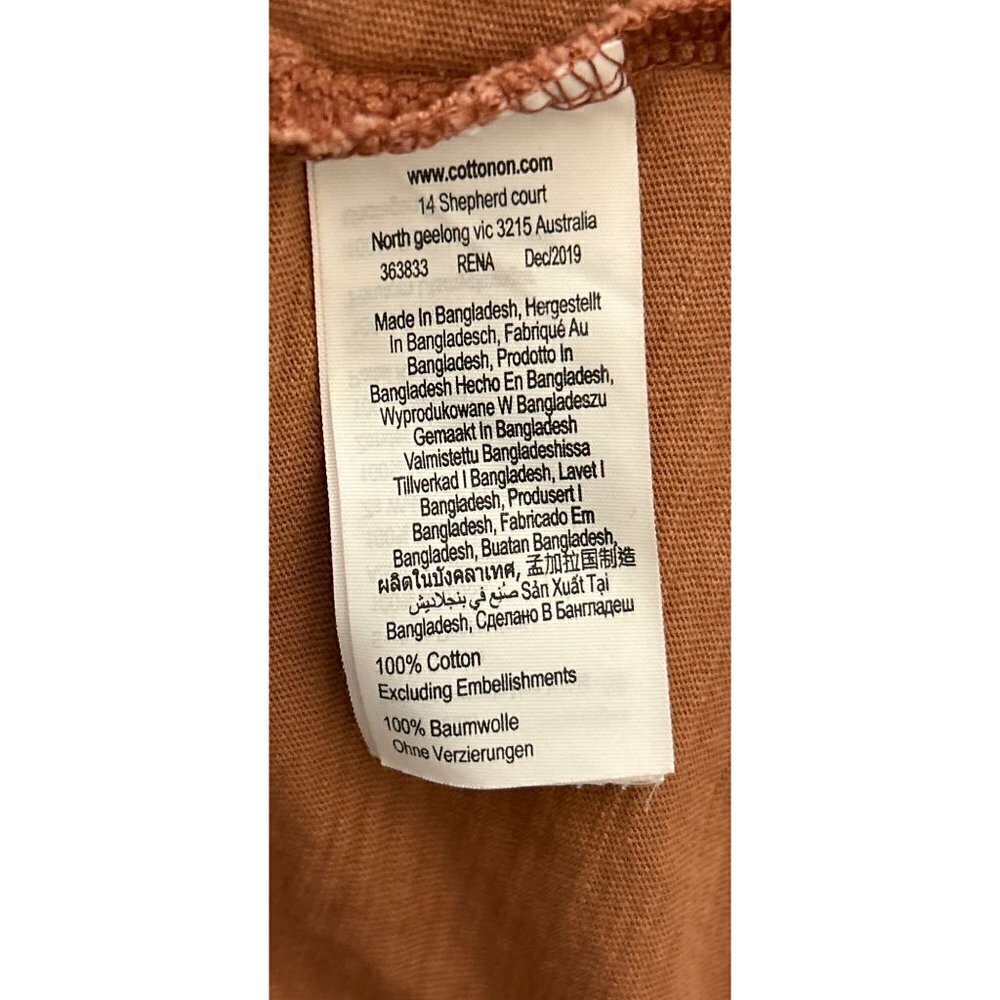 COTTON ON GARMENTS COTTON CREWNECK TShirt Brown Long Sleeve Size Large - Picture 6 of 6